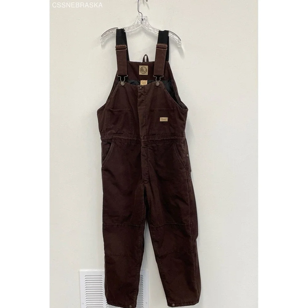 Vintage Bernie Brown Women's Burgundy Dungarees-overalls - Size XL‎